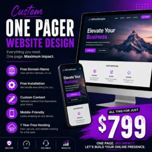 AI Pixel Designs One Pager WordPress Website